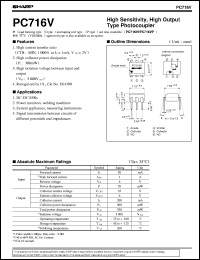 PC716V datasheet: High sensitivity,high output type photocoupler PC716V