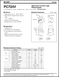 PC724V datasheet: High input current type photocoupler PC724V
