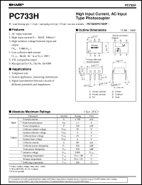 PC733H datasheet: High sensitivity,AC input type photocoupler PC733H