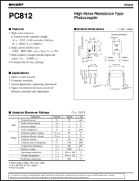 PC812 datasheet: High noise resistance type photocoupler PC812