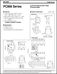 PC866 datasheet: Low driving current type photocoupler PC866