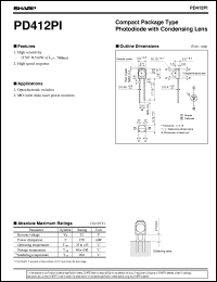 PD412PI datasheet: Compact package type photodiode with condensing lens PD412PI