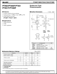 PT460F datasheet: Duble-end type phototransistor PT460F