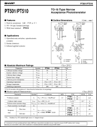 PT501 datasheet: Narrow acceptance phototransistor PT501