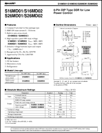 S16MD01 datasheet: SSR for low power control S16MD01