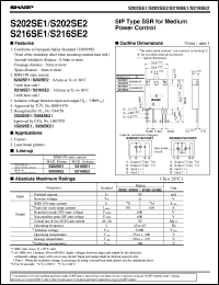 S202SE1 datasheet: SSR for medium power control S202SE1