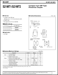 S21MT2 datasheet: Phototriac coupler S21MT2