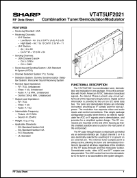 VT4T5UF2021 datasheet: Combination tuner/demodulator/modulator VT4T5UF2021