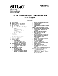 FDC37B72X datasheet: 128 pin enhanced super I/O controller with ACPI support FDC37B72X