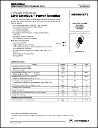 MBR6045PT datasheet: Power rectifier MBR6045PT