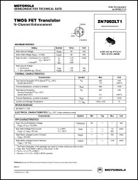 2N7002LT1 datasheet: TMOS FET transistor 2N7002LT1