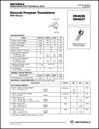 2N4037 datasheet: General purpose transistor 2N4037