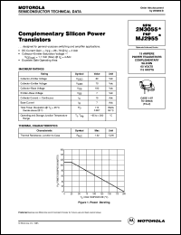MJ2955 datasheet: Complementary silicon power transistor MJ2955