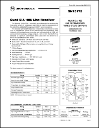 SN75175N datasheet: Quad ELA-485 line receiver SN75175N