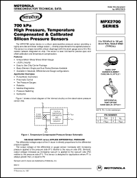 MPX2700GVS datasheet: 700 KRA high pressure, silicon pressure  sensor MPX2700GVS