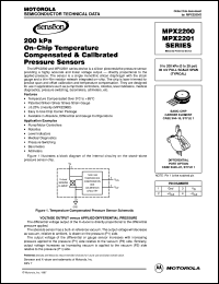 MPX2201GSX datasheet: 200 KPA on-chip temperature compensated silicon pressure sensor MPX2201GSX