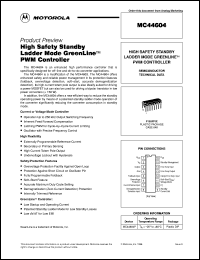 MC44604P datasheet: High safety standby ladder mode greenline PWW controller MC44604P