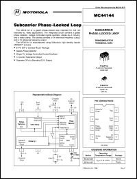 MC44144D datasheet: Subcarrier phase-locked loop MC44144D