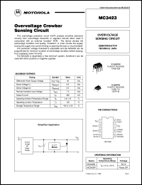 MC3423P1 datasheet: Overvoltage sensing circuit MC3423P1