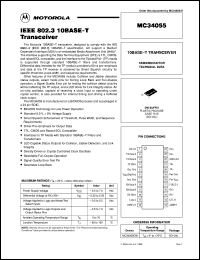 MC34055DW datasheet: 10Base-t transceiver MC34055DW