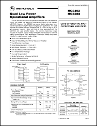 MC3403D datasheet: Quad differential input operational amplifier MC3403D