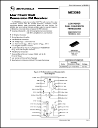 MC3363DW datasheet: Low power dual conversion FM receiver MC3363DW