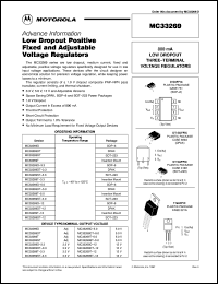 MC33269DT-3.3 datasheet: Low dropout posltlve flxed and adjustable voltage regulator MC33269DT-3.3