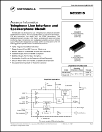MC33215B datasheet: Telephone line interface and speakerphone circuit MC33215B