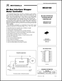 MC33192DW datasheet: MI-bus interface stepper motor controller MC33192DW