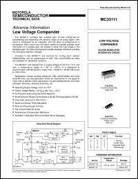 MC33111P datasheet: Low voltage compander MC33111P