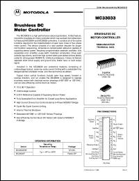 MC33033P datasheet: Brushless DC motor controller MC33033P