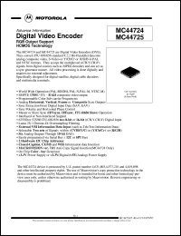 MC44725VFU datasheet: Digital video encoder MC44725VFU