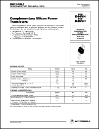 D45VH datasheet: Complementary PNP silicon power transistor D45VH