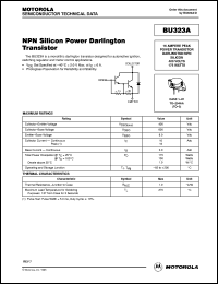 BU323A datasheet: NPN silicon power darlington transistor BU323A