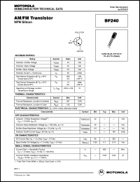 BF240 datasheet: NPN silicon AM,FM transistor BF240