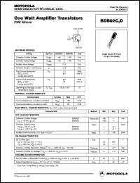 BDB02D datasheet: PNP silicon one watt amplifier transistor BDB02D