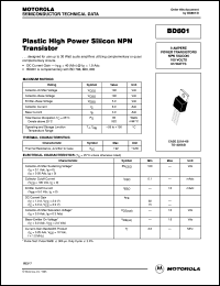 BD801 datasheet: Plastic high power silicon PNP transistor BD801