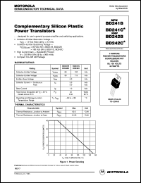 BD242C datasheet: PNP complementary silicon plastic power transistor BD242C