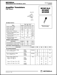 BC308C datasheet: PNP silicon amplifier transistor BC308C