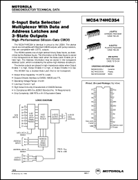 MC74HC354DW datasheet: 8-input data selector, multiplexer with data and address latches and 3-state outputs MC74HC354DW