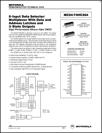 MC54HC354J datasheet: 8-input data selector, multiplexer with data and address latches and 3-state outputs MC54HC354J