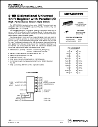 MC74HC299N datasheet: 8-bit bidirectional universal shift register with parallel I,O MC74HC299N