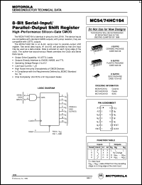 MC74HC164N datasheet: 8-bit serial-input,parallel-output shift register MC74HC164N