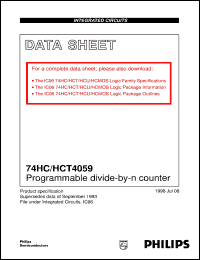 74HC4059U datasheet: programmable divide-by-n counter 74HC4059U