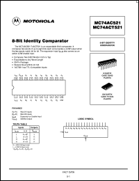 MC74ACT521N datasheet: 8-bit identity comparator MC74ACT521N