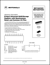 MC74ACT323N datasheet: 8-input universal shift, storage register with synchronous reset and common I, O pins MC74ACT323N