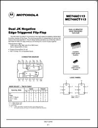 MC74AC113D datasheet: Dual JK negative edge-triggered flip-flop MC74AC113D