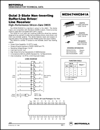 MC74HC541AN datasheet: Octal 3-state non-inverting buffer/line driver/line receiver MC74HC541AN