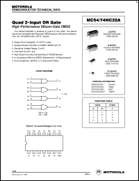 MC74HC32AN datasheet: Quad 2-input OR gate MC74HC32AN
