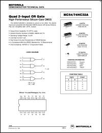 MC54HC32AJ datasheet: Quad 2-input OR gate MC54HC32AJ